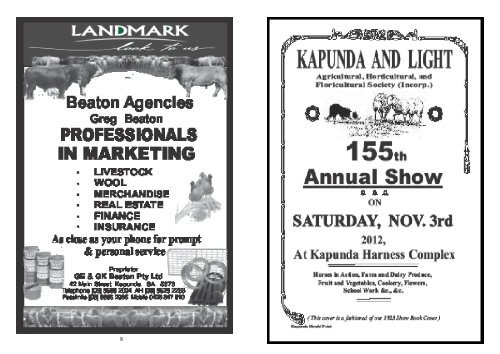 Friends of Kapunda & Light Agricultural Society