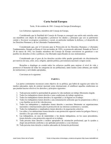 Carta Social Europea, 1961 - Matrix666