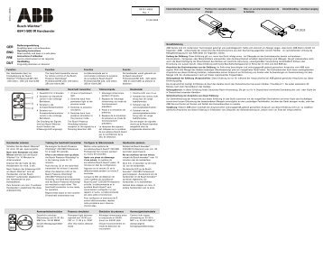 Busch-WÃ¤chterÂ® 6841-500 IR Handsender - Busch-Jaeger Elektro ...