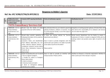 TATA Consultancy Services Ltd - Kerala Police