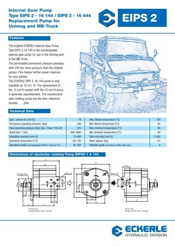Internal Gear Pump Type EIPS 2 - Eckerle Industrie-Elektronik GmbH