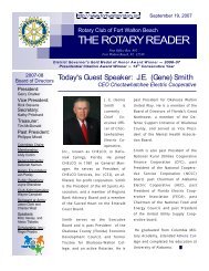 Rotary Reader 2007 09 19 - Rotary of Fort Walton Beach Main Page