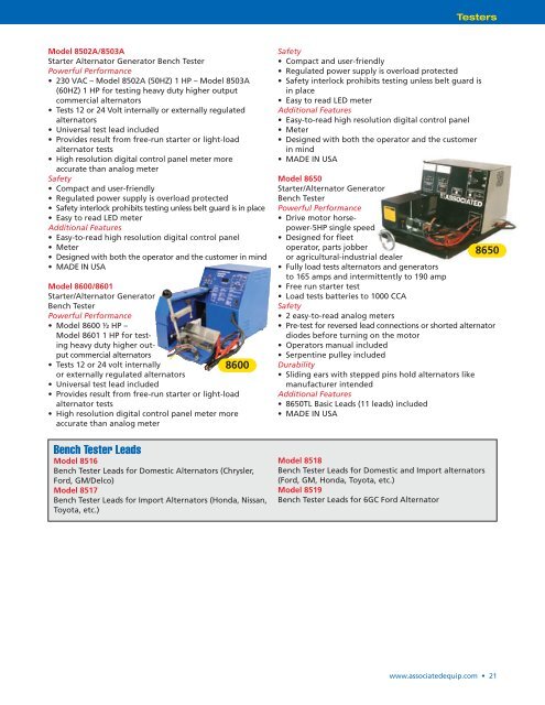 AEC 2012 Catalog - Associated Equipment Corp.