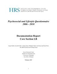 Psychosocial and Lifestyle Questionnaire 2006 - 2010 - Health and ...