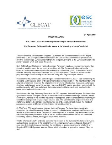 CLECAT-ESC joint press release