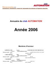 Annuaire du club AUTOMATION: 2006