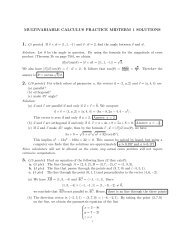 MULTIVARIABLE CALCULUS PRACTICE MIDTERM 1 SOLUTIONS