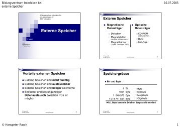 Externe Speicher - rasch.ch