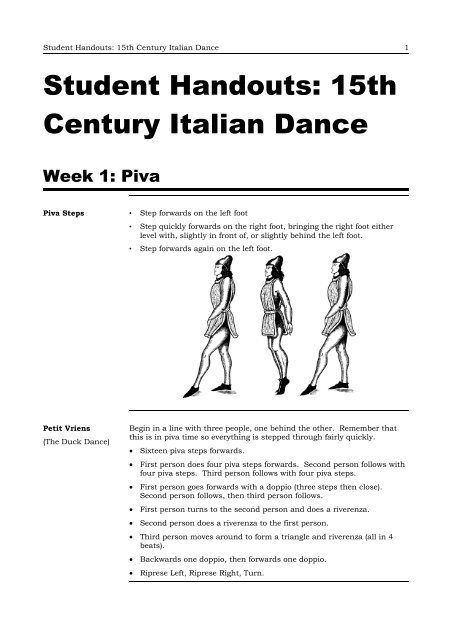 Student Handouts: 15th Century Italian Dance (PDF)