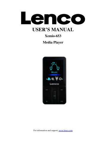 USER'S MANUAL Xemio-653 Media Player - Lenco