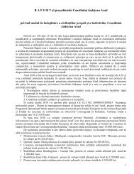 Raport activitate presedinte 2010 - Consiliul Judetean Arad