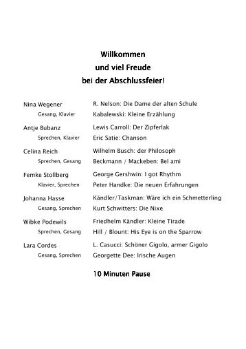 Programm der Abschlussfeier am 25.01.2012 - CJD Schule ...