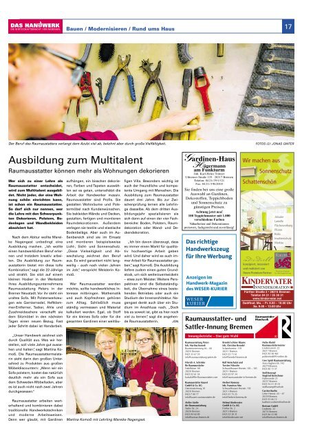 DAS HANDWERK-Magazin - hier - Weser Kurier