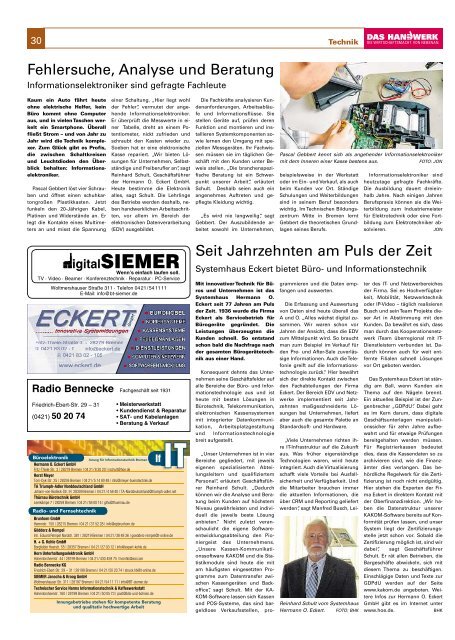 DAS HANDWERK-Magazin - hier - Weser Kurier