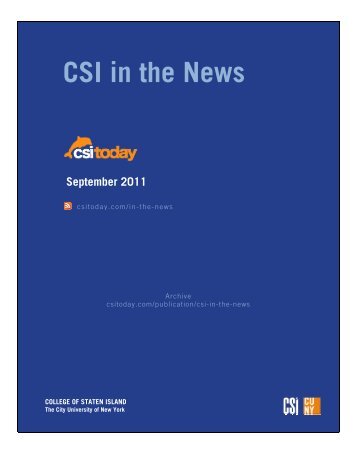 CSI in the News September 2011 - CSI Today