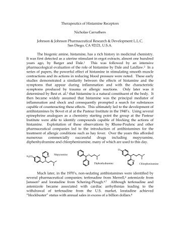 Nicholas Carruthers - Therapeutics of histamine receptors