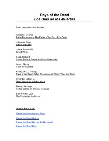 Days of the Dead Los Días de los Muertos