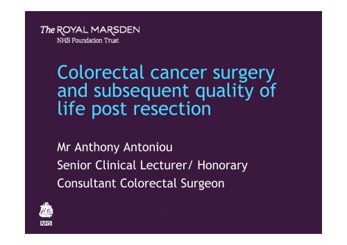 Anthony Antoniou - The Royal Marsden