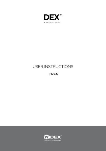 Users instructions T-DEX