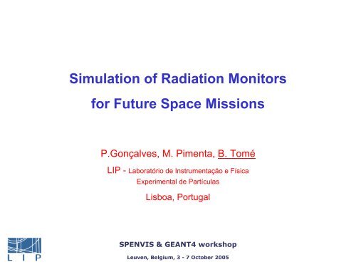 Simulation of Radiation Monitors for Future Space Missions - SPENVIS
