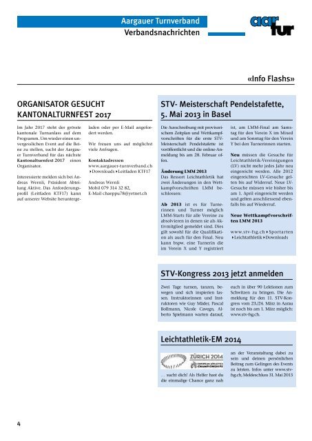 Ausgabe 01_2013 - Aargauer Turnverband