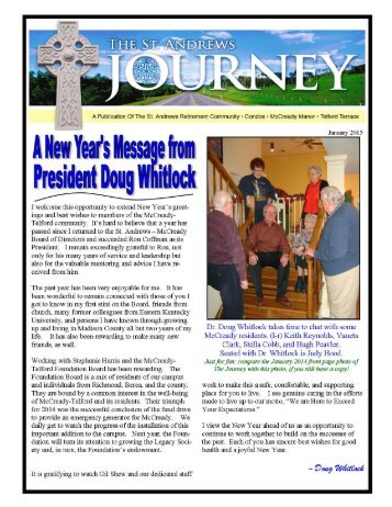 St. Andrews Place Retirement Community January Newsletter