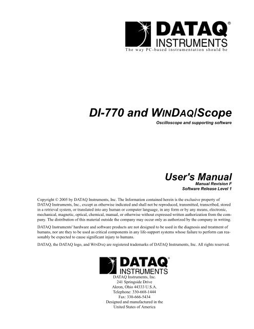 DI-770 Oscilloscope provides five virtual instruments in one