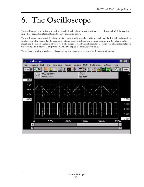DI-770 Oscilloscope provides five virtual instruments in one