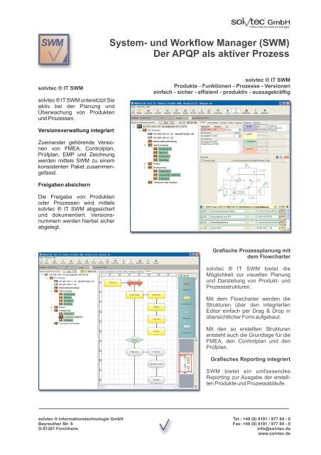 System- und Workflow Manager (SWM) Der APQP als aktiver Prozess