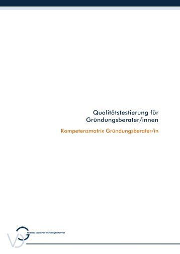 Kompetenzmatrix GrÃ¼ndungsberater/in - VDG