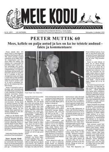 PEETER MUTTIK 60 - Estonians in Australia