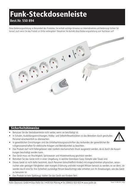 Funk-Steckdosenleiste - Pollin Electronic GmbH