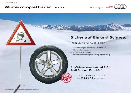 WinterkomplettrÃ¤der 2012/13 Sicher auf Eis und Schnee. - Audi
