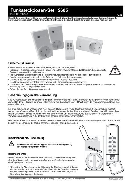 Funksteckdosen-Set 2605 - Pollin Electronic GmbH