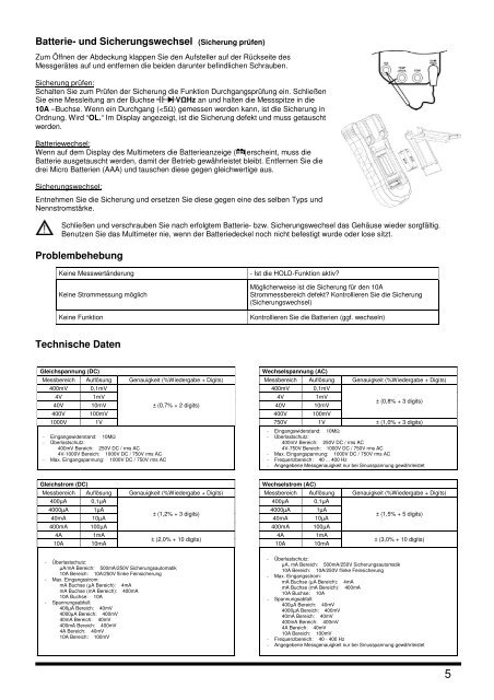Digital-Multimeter MASTECH MS8229 - Pollin Electronic GmbH