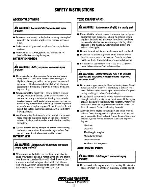 service manual 55a four marine diesel engine - Westerbeke