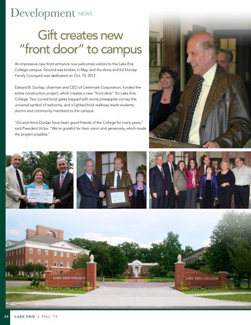 Fall 2012 Alumni Magazine - Lake Erie College