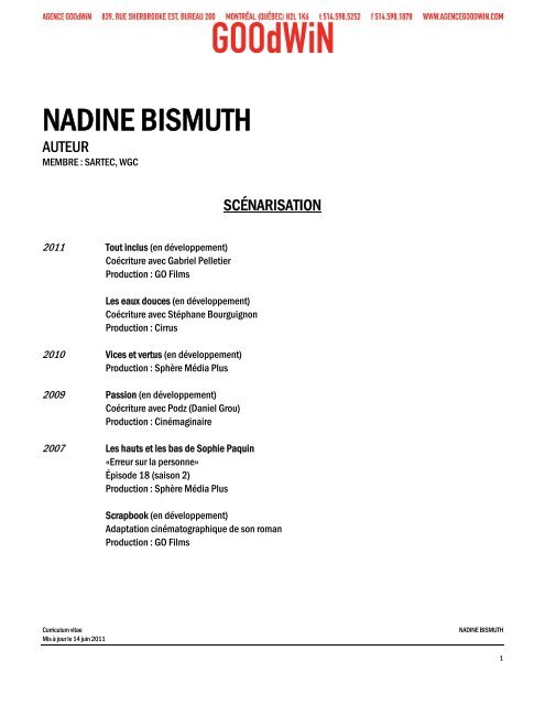 NADINE BISMUTH - Agence Goodwin