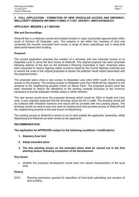 Full Application - Formation of New Vehicular Access and Driveway ...