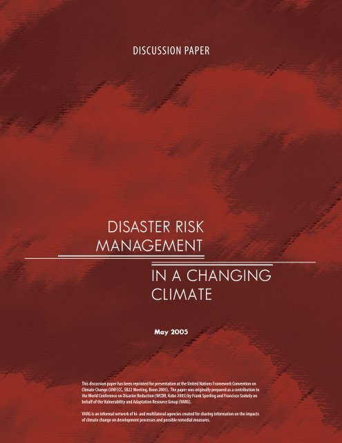 disaster risk management in a changing climate - PreventionWeb