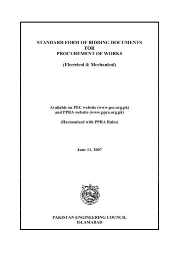 STANDARD FORM OF BIDDING DOCUMENTS FOR ...