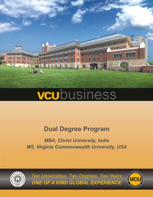 Christ University VCU MBA/MS Dual Degree Program Brochure 2012