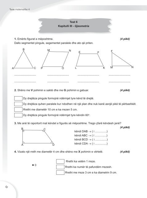 Testet Matematika 4 - Albas