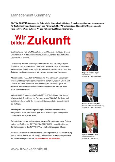 Download PDF Kursprogramm 2014 - TÜV Austria Akademie