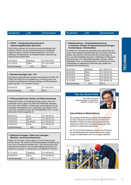 Download PDF Kursprogramm 2014 - TÜV Austria Akademie