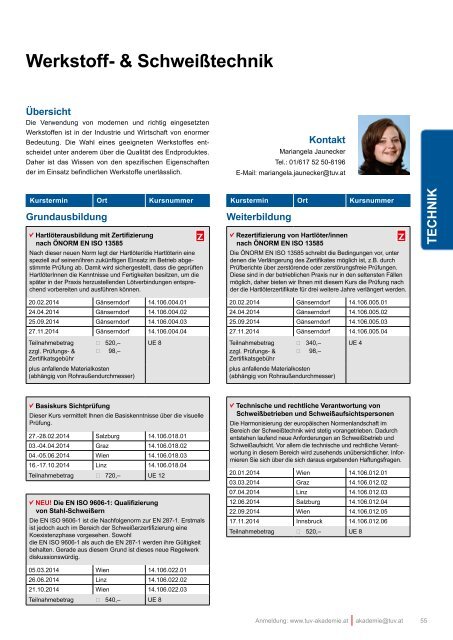 Download PDF Kursprogramm 2014 - TÜV Austria Akademie