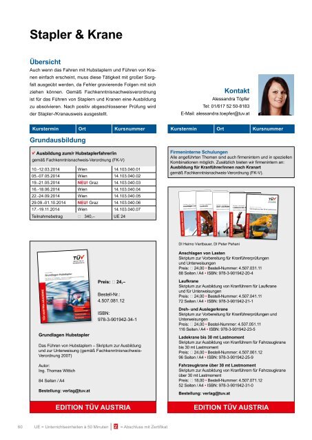 Download PDF Kursprogramm 2014 - TÜV Austria Akademie
