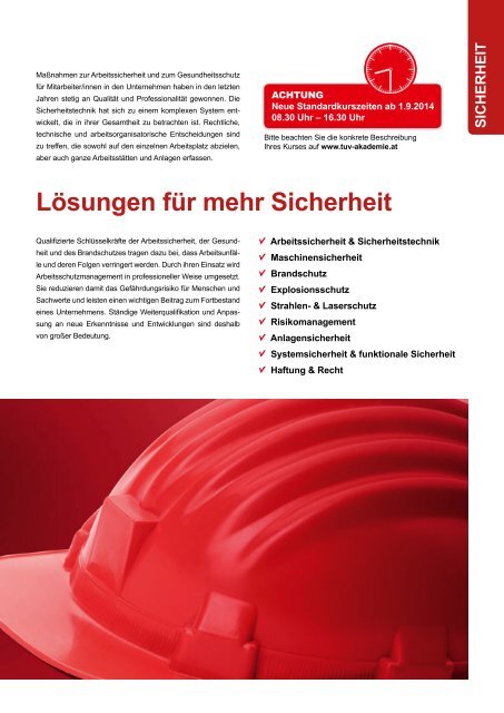 Download PDF Kursprogramm 2014 - TÜV Austria Akademie