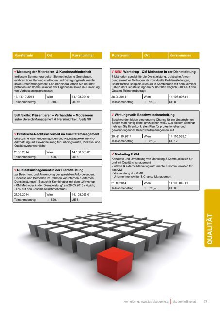 Download PDF Kursprogramm 2014 - TÜV Austria Akademie