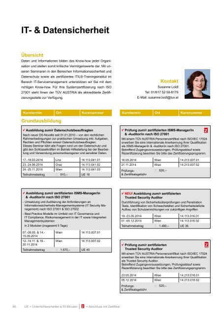 Download PDF Kursprogramm 2014 - TÜV Austria Akademie